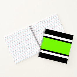 Cuaderno Líneas de carreras deportivas verde brillante blan