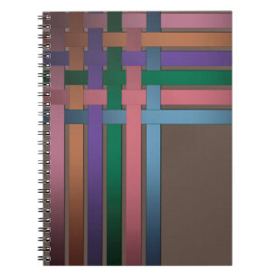 Cuaderno Líneas de cintas de seda patrón de fondo negro