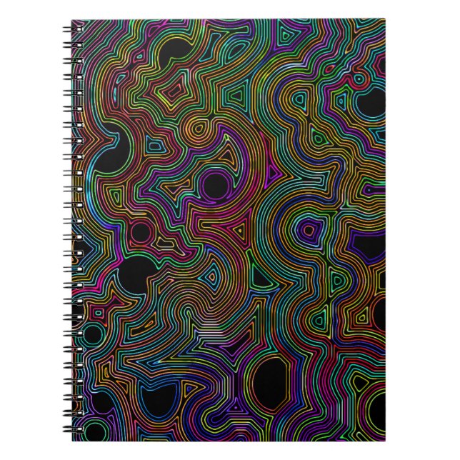 Cuaderno líneas de enmalle de neón (Frente)