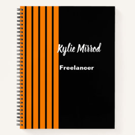 Cuaderno Líneas de franja naranja negro