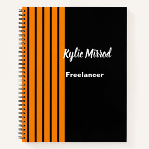 Cuaderno Líneas de franja naranja negro