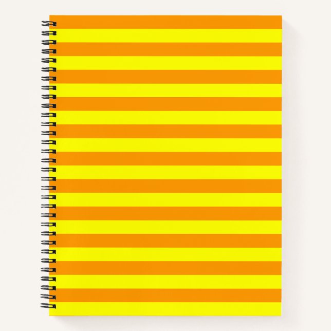 Cuaderno Líneas de rayas Naranjas amarillas (Anverso)