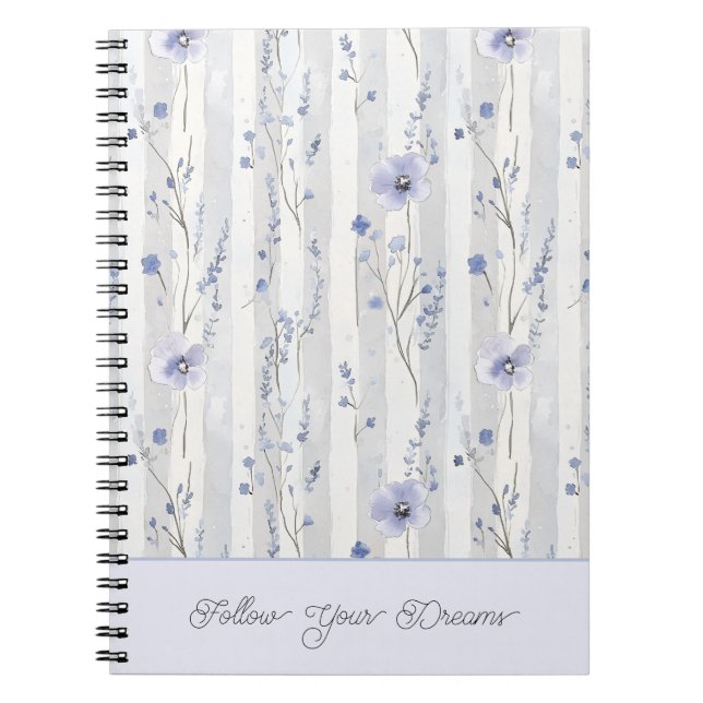 Cuaderno Líneas Florales de Lavanda Muy Chic  (Frente)