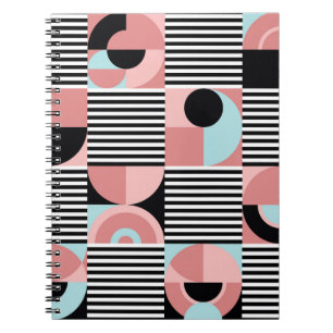 Cuaderno Líneas geométricas, mosaico de formas coloridas.