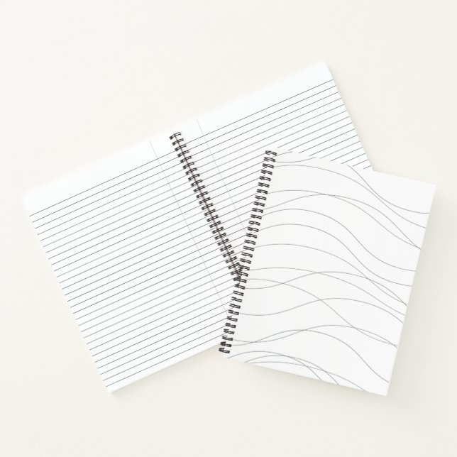 Cuaderno Líneas gráficas onduladas modernas, sencillas, mod (Interior)