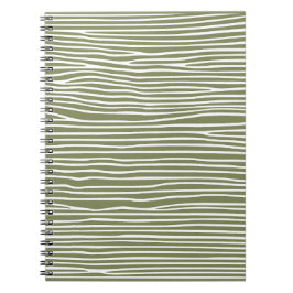 Cuaderno Líneas horizontales abstractas_blanco sobre verde