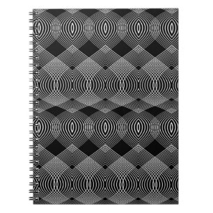 Cuaderno Líneas monocromáticas: diseño abstracto texturizad