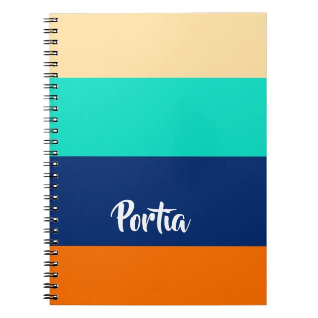 Cuaderno Líneas multicolores con patrones (Frente)