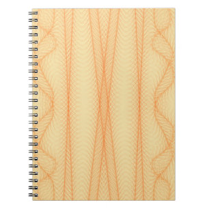Cuaderno líneas naranjas sobre fondo amarillo