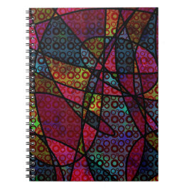 Cuaderno Líneas Negras Audaces y Texturas Abstractas Multic