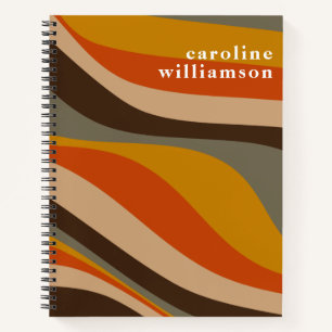 Cuaderno Líneas onduladas modernas de otoño Tones terrestre