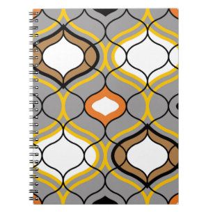Cuaderno Líneas onduladas, patrón geométrico sin costura.