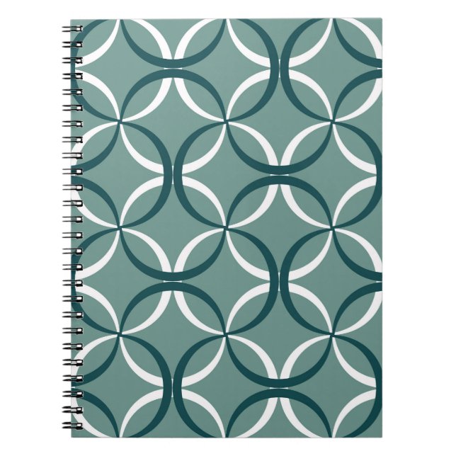 Cuaderno Líneas onduladas Patrón verde sin soldadura (Frente)