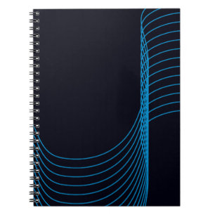 Cuaderno Líneas redondeadas azules, frescas, modernas, mode