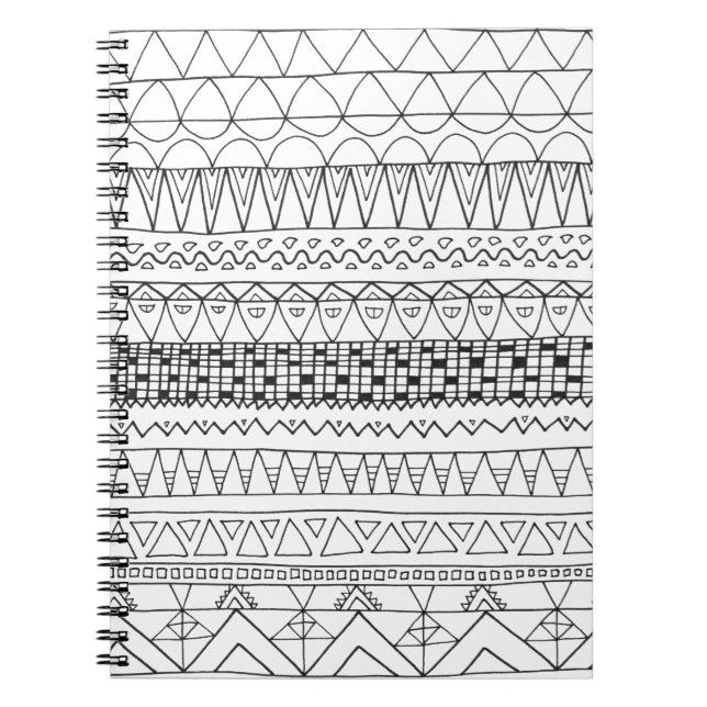 Cuaderno Líneas tribales - bloc de notas (Frente)