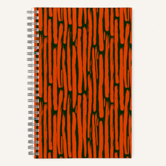 Cuaderno Líneas verticales naranjas a la acuarela