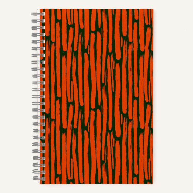 Cuaderno Líneas verticales naranjas a la acuarela (Anverso)