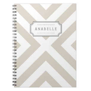 Cuaderno Linen Beige Mod X Chevron Monograma