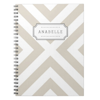 Cuaderno Linen Beige Mod X Chevron Monograma