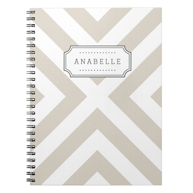 Cuaderno Linen Beige Mod X Chevron Monograma (Frente)
