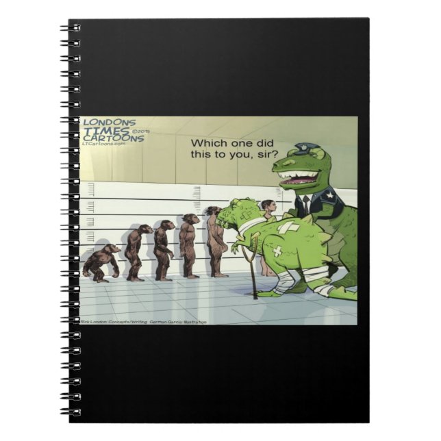 Cuaderno Lineup de Rick London Funny Dinosaur Police (Frente)
