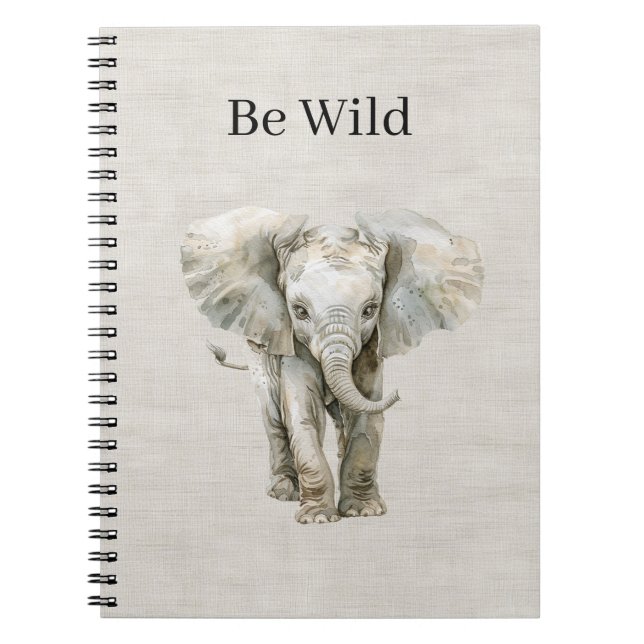 Cuaderno Lino Falso de Animal Safari de Elefante (Frente)