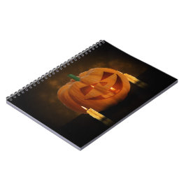 Cuaderno Linterna de calabaza de Halloween con velas