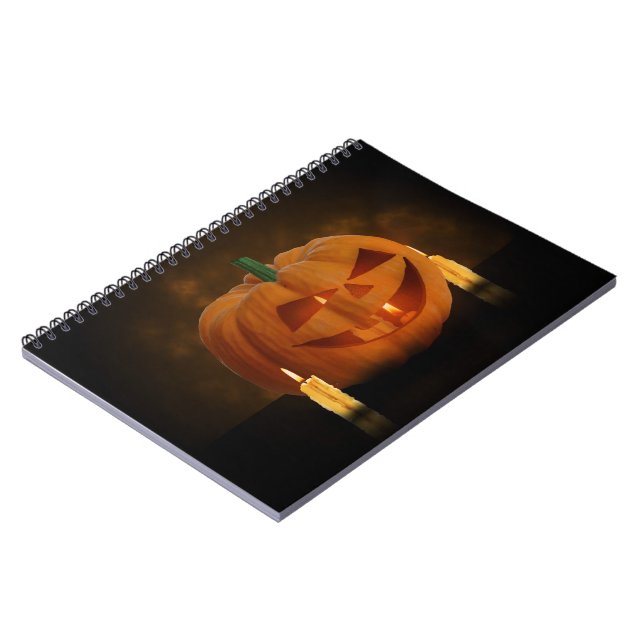 Cuaderno Linterna de calabaza de Halloween con velas (Lado Izquierdo)