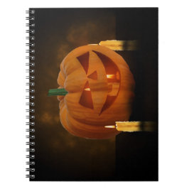 Cuaderno Linterna de calabaza de Halloween con velas