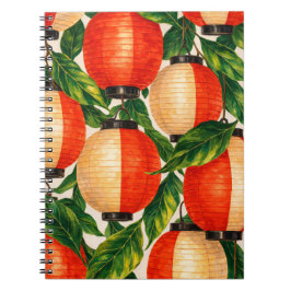 Cuaderno Linterna de papel japonesa roja