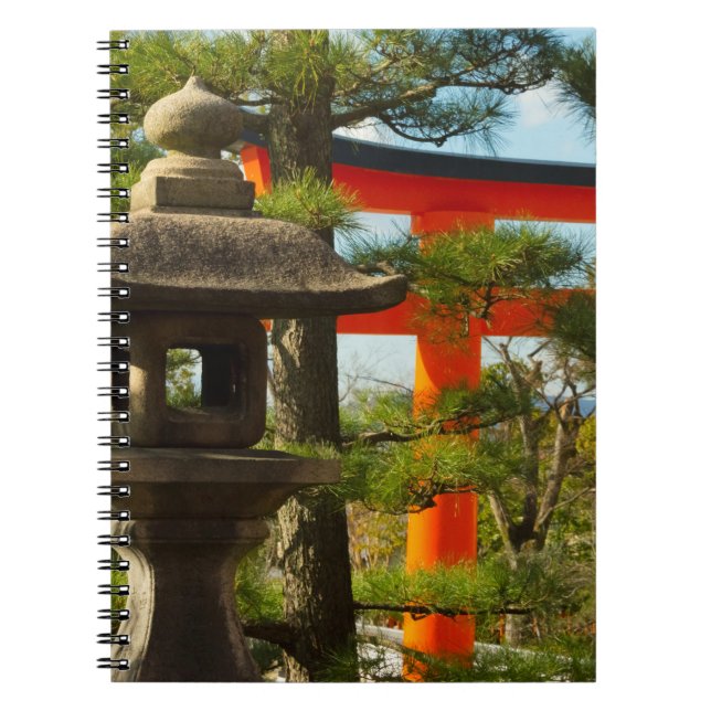 Cuaderno Linterna de piedra y puerta Torii (Frente)