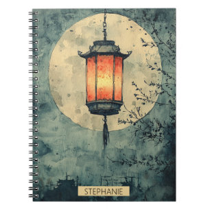 Cuaderno Linterna iluminada por la luna Sumi-E acuarela (1)