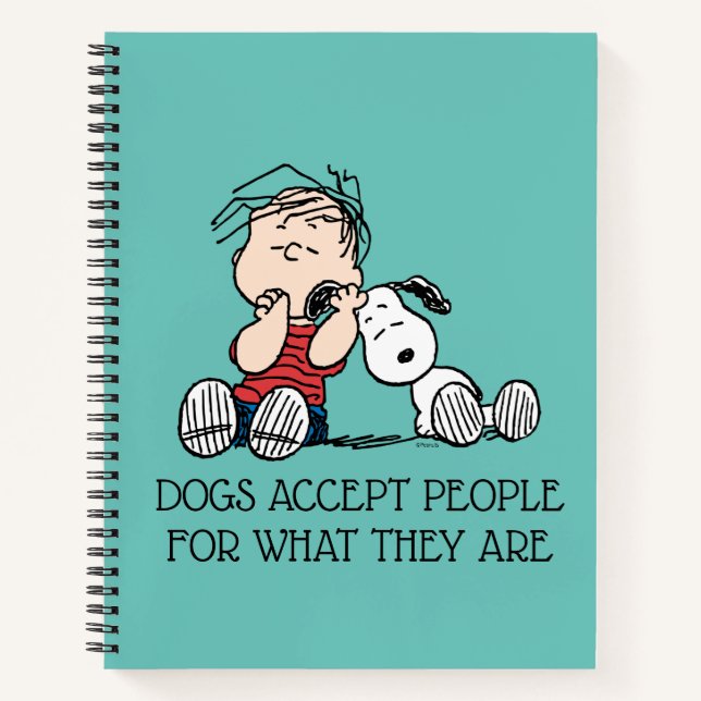 Cuaderno Linus consolado con el oído de Snoopy (Anverso)