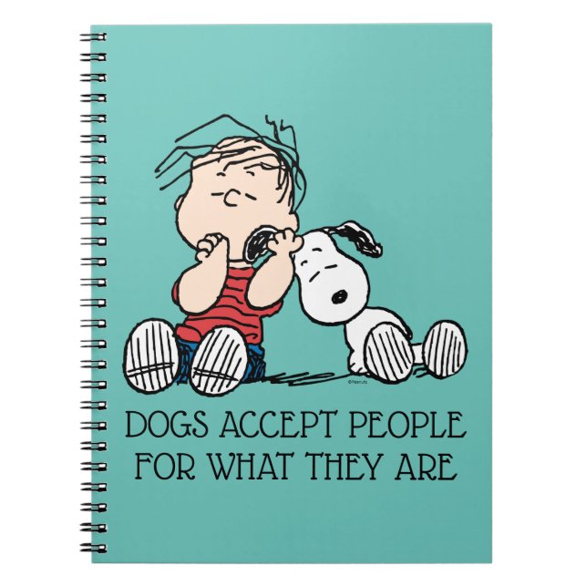 Cuaderno Linus consolado con el oído de Snoopy (Frente)