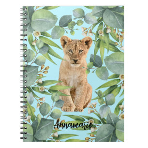 Cuaderno Lion Cub Cub Cute Selva Verde Verde azulada
