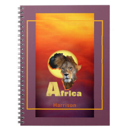 Cuaderno Lion Safari Africa Sunset Personalizado