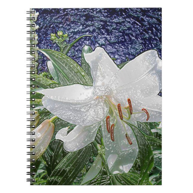 Cuaderno Lirio blanco de Pascua en el jardín (Frente)