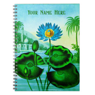 Cuaderno Lirio de agua azul egipcio / portátil Lotus