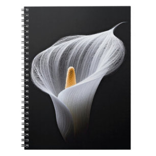Cuaderno Lirio De Calla Blanca Sobre Negro