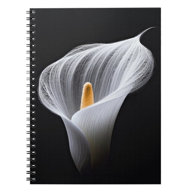 Cuaderno Lirio De Calla Blanca Sobre Negro (Frente)
