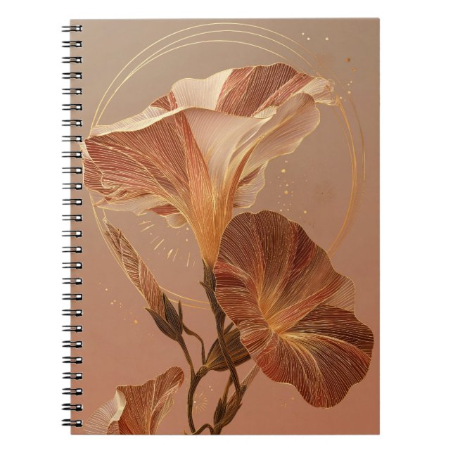 Cuaderno Lirio de Calla Naranja Quemado Botánico (Frente)
