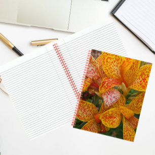 Cuaderno Lirio de Canna Amarillo con Flores con Manchas Roj