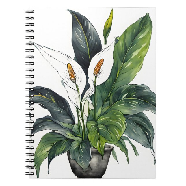 Cuaderno Lirio de la paz - Flores de acuarela (Frente)