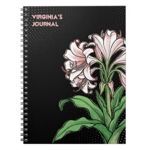 Cuaderno Lirio de Navidad Neon: Crinum moorei Pop Art