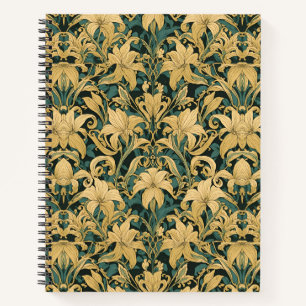 Cuaderno Lirio dorado vintage pre-rafaelita de William Morr