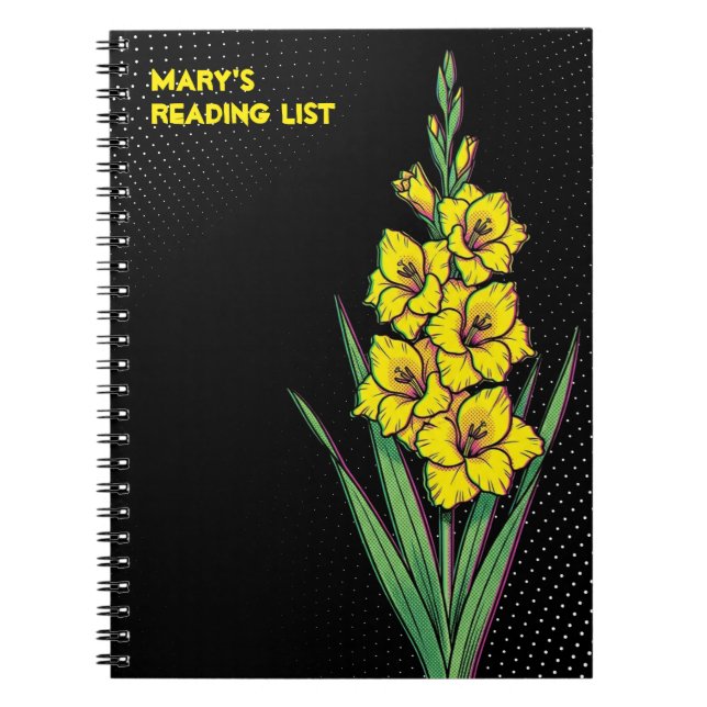 Cuaderno Lirio Espada Amarillo (Gladiolus Nova Lux) Pop Art (Frente)