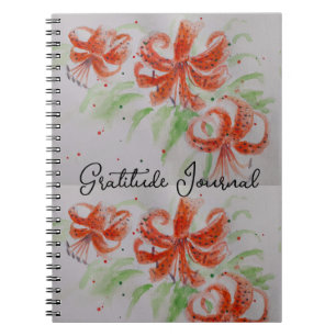 Cuaderno Lirio tigre naranja diario de gratitud floral