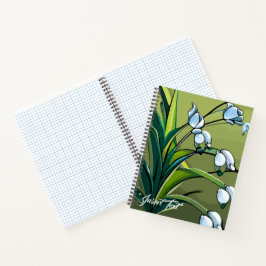 Cuaderno lirio, valle, verde, blanco, floral, floral, flora