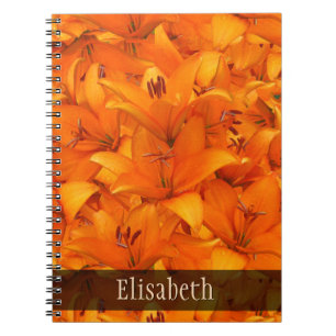 Cuaderno Lirios anaranjados del jardín de la foto de la