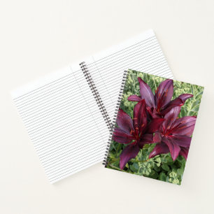 Cuaderno Lirios Asiáticos Rojo Oscuro Floral